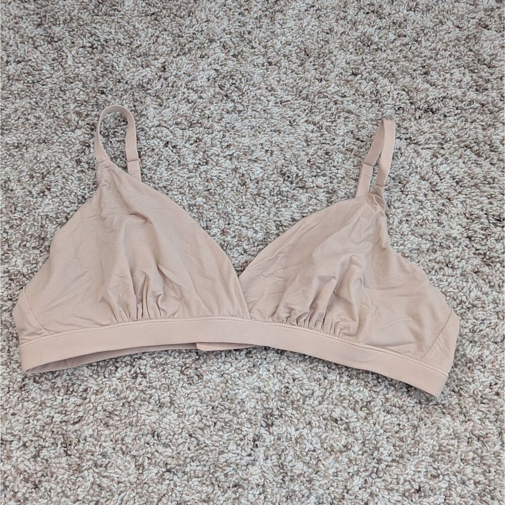 SKIMS Fits Everybody Crossover Bralette Mica Tan Beige Large